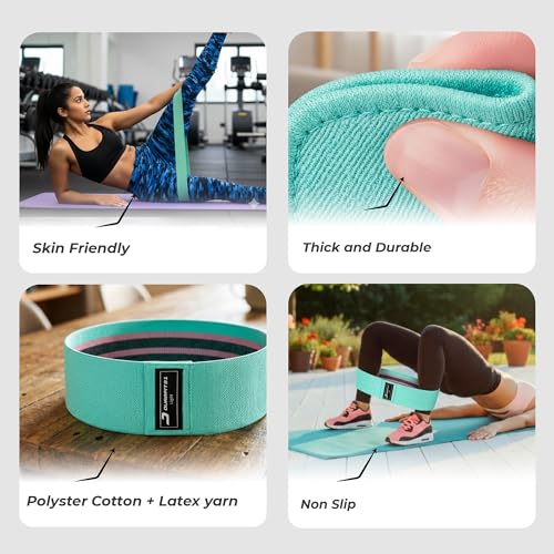 Image of Fabric Resistance(Light) for Women & Men, Non-Slip Hip Bands for Glutes, Legs & Squats, Exercise Booty Bands for Workout, Stretching, Toning, Home Gym Fitness, Yoga & Pilates