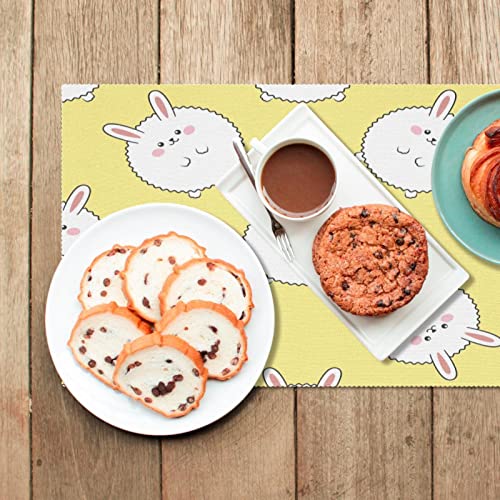 Set de table lapin jaune antidérapant résistant chaleur lavable pour cuisine - 7