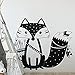 Adesivo murale Decorazione per la casa Murale Dio Volpe tribale Cute Woodland Fox Camera per bambini Wall Art Tattoo Murale 40x34 cm