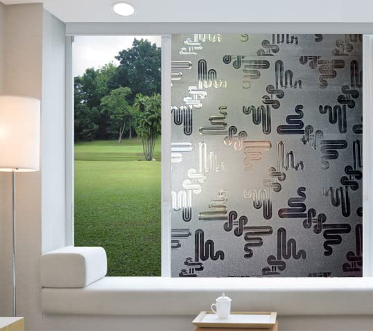 Image of SUNBIRD Window Privacy Film, Decorative Stained Glass Window Film, Frosted Window Tinting Film for Home, House Door Glass ('12 X 48' INCHES, Snail CUTS)
