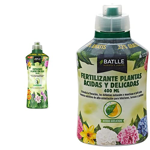 Fertilizante para Plantas con Flor - 1250ml & Fertilizante Plantas Ácidas y Delicadas - 400ml