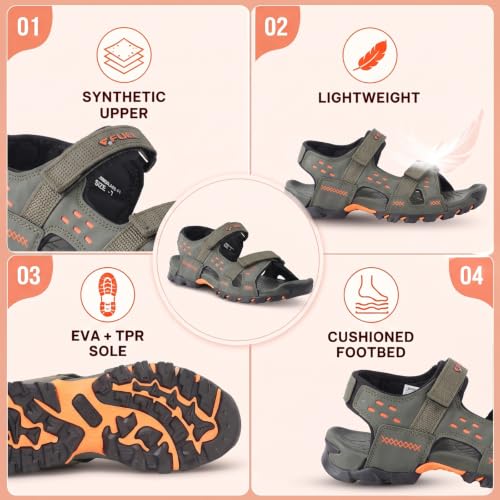 Image of FUEL Sandals & Floaters for Mens & Boys Comfortable & Lightweight Dailywear, Anti-Skid Flexible & Breathable for Running, Walking Stylish Casual Sandal for Outdoor Footwear For Gents (Timberland)