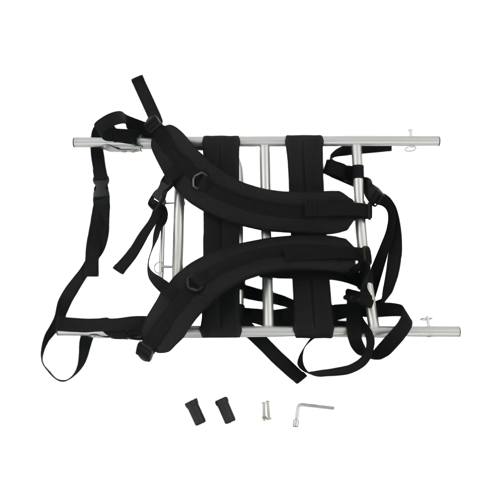 Telaio per zaino pesante (20 kg), robusto telaio pieghevole in alluminio e nylon, spallacci regolabili, ideale per trekking e attività all'aperto