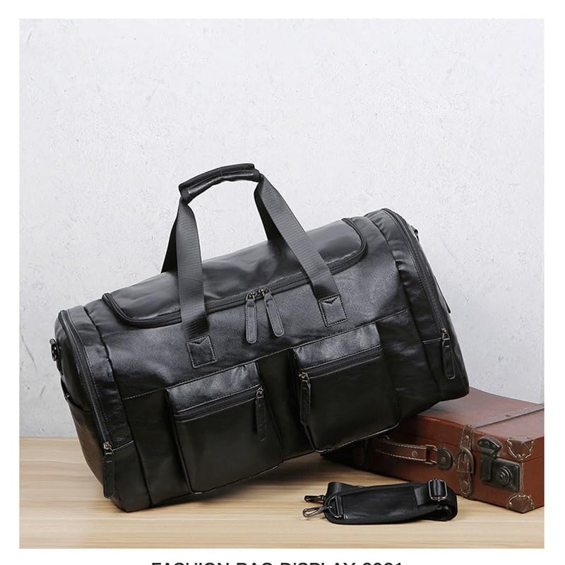 Pu Leather Extra-large Capacity Travel Bag Men's Business Trip Duffel Bag Hand Bill Shoulder Travel Duffel Bag3