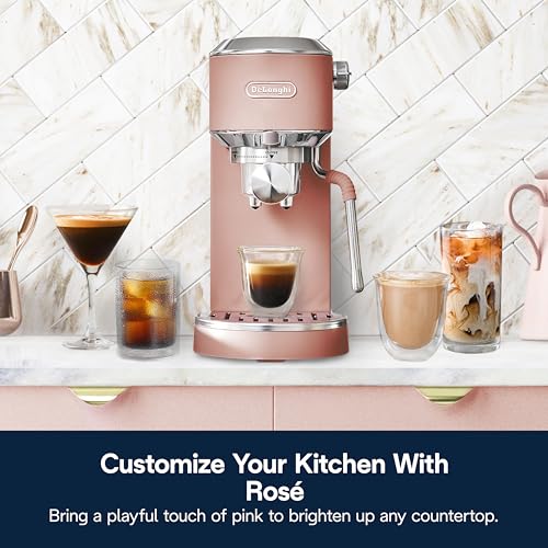 De'Longhi Dedica Duo Compact Espresso Machine - Cold Brew Coffee Maker with Milk Frother Wand- for Espresso, Hot & Iced Coffee, Cappuccinos, Lattes & Home Barista Brewing, Rosé Pink - image 7