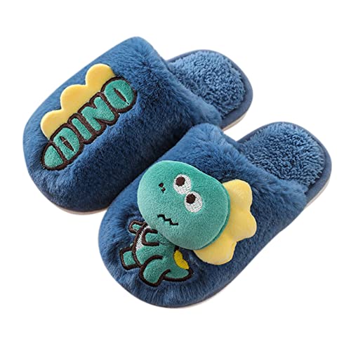 Toddler Boy Shoes Toddler Cute Dinosaur House Slippers for Kids Girls Boys Animals Fuzzy Slippers Soft Plush Home3