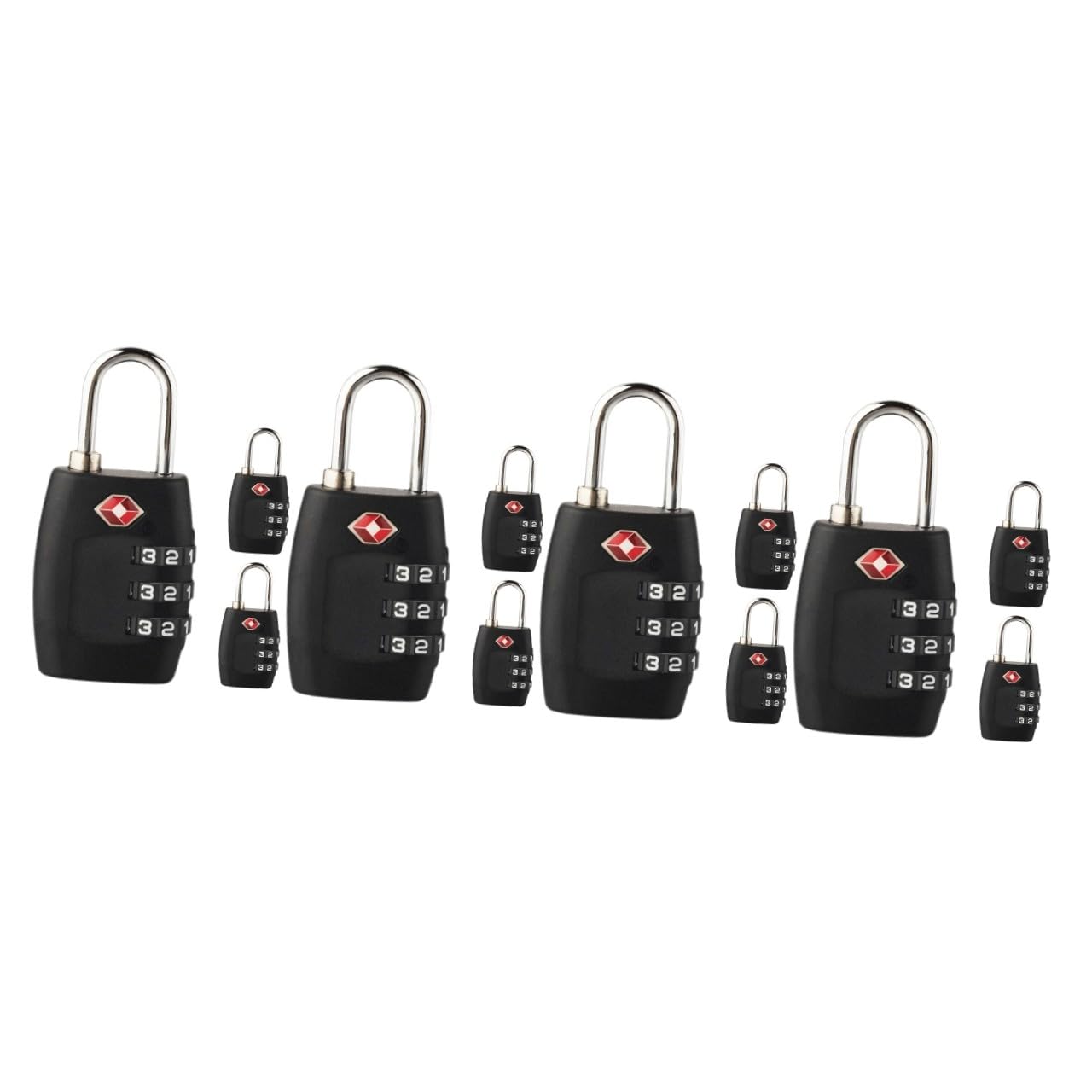 HOMSFOU 4 Set Di Lucchetti Per Bagagli Dal Design Moderno Con Combinazione Di 3 Lucchetti Facili Da Usare 3 Pezzi * 4