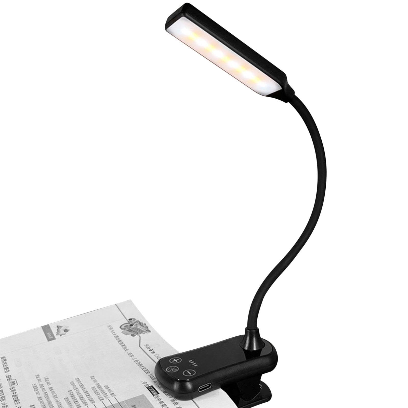 Clip Light - Book Light Clip Book Reading Light | Reading Lamp | Led Book Lights with Clamps | Reading Lights for Books in Bed | USB Rechargeable Book Lamp for Camping, Travel, Studying, Kids