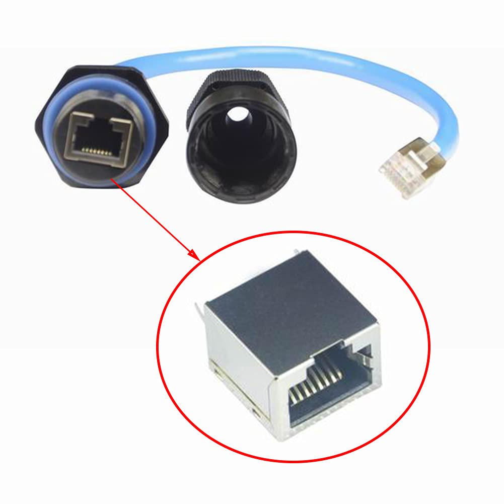 2 conectores impermeables RJ45 para montaje en panel M25 Cat5/5e/6, acoplador de cable LAN Ethernet con escudo Cat6, cable de red LAN al aire libre, adaptador macho a hembra