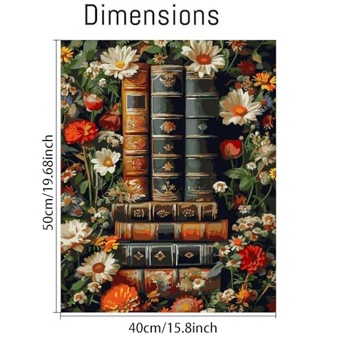 Adult Flower Paint by Numbers Kit, 16x20 Oil Painting for Home Decor