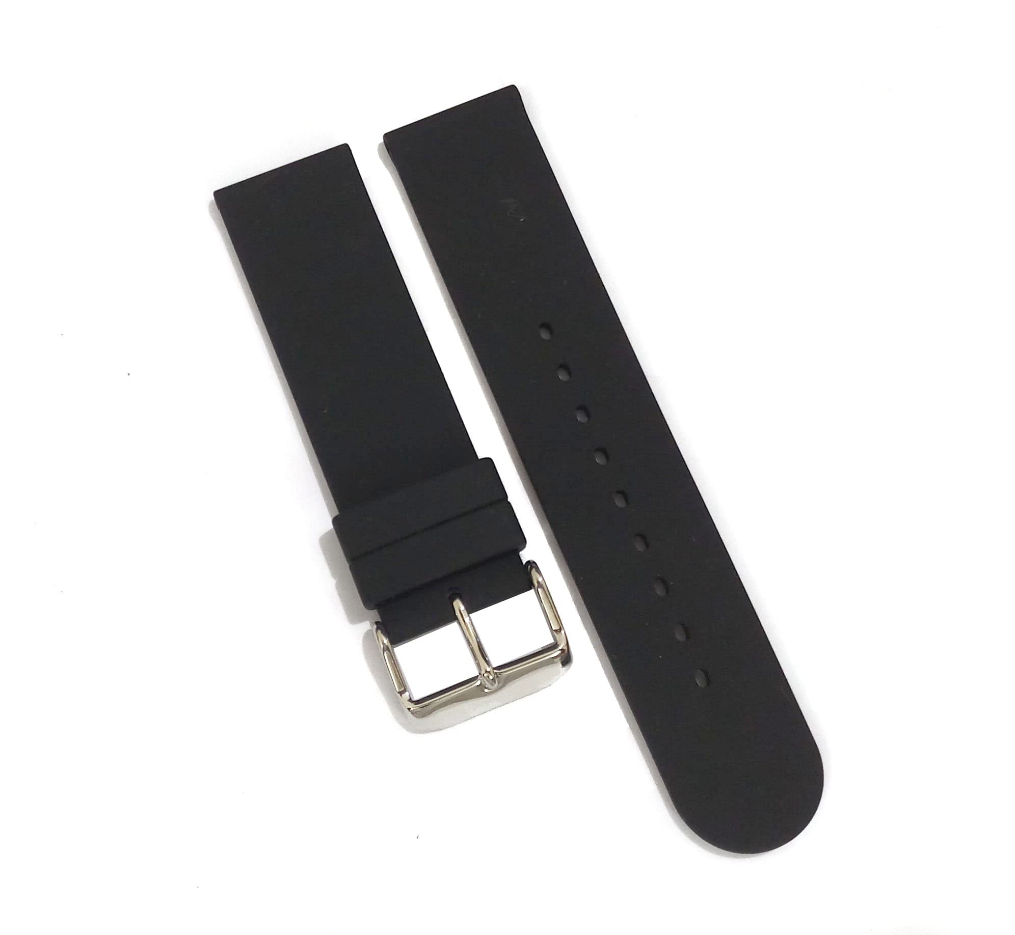 Ewatchaccessories 22mm Silicone Rubber Watch Band Strap Black Pin Buckle-B-160 (B09PQBQ8FT) Amazon Price History, Amazon Price Tracker