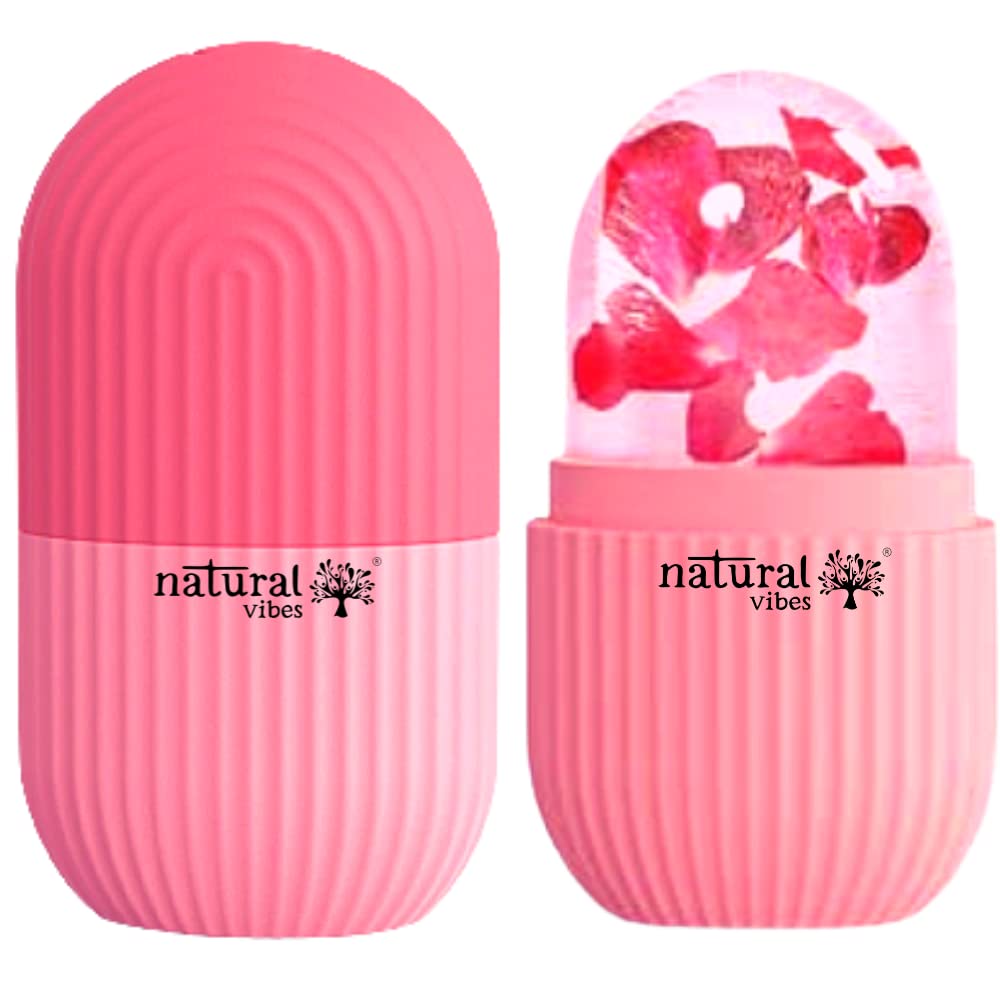 Natural Vibes Facial Ice Roller for Face, Neck & Under Eye | Depuff | Glow & Brighten | Anti-Ageing | Tighten | Reduce inflammation | All skin types