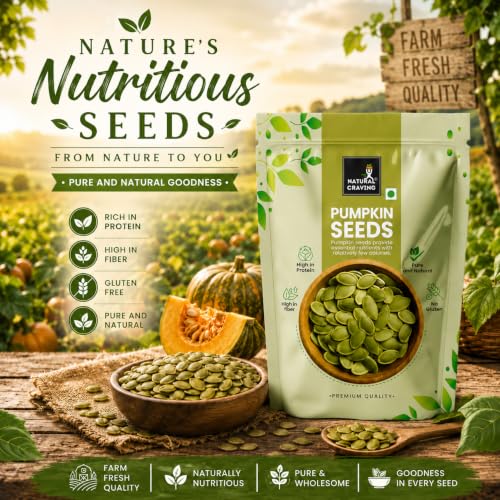 Image of Natural Craving Pumpkin Seeds 900g | Premium Raw & Natural Seeds for Eating | Rich in Protein, Fiber, Zinc & Magnesium | Healthy Snack for Diet, Immunity & Daily Nutrition