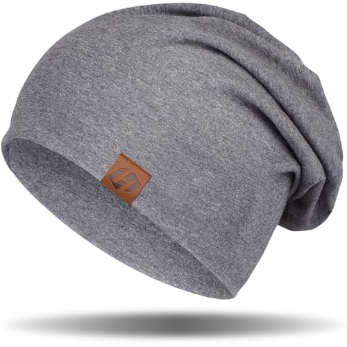 GXCROR Damen Herren Beanie, Slouch Beanie Mütze - Weiche Baumwolle, Atmungsaktive Longbeanie für Chemo & Alle Jahreszeiten