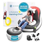 Qadory Inflatable Gaming Chair for Kids – Supports Up to 300 lbs, Includes Air Pump, Cup Holder, 2 Pockets – Durable Bean Bag Seat, Comfy Kids Gaming Chair & Top Gamer Chairs for Kid Room