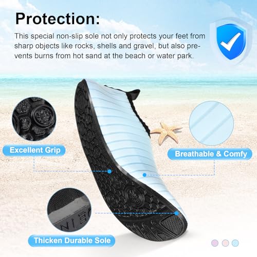 3 Pairs Water Shoes for Women Men Barefoot Quick Dry Aqua Socks Waterproof Swimming Beach Accessories for Swim Pool River Boating Surf2