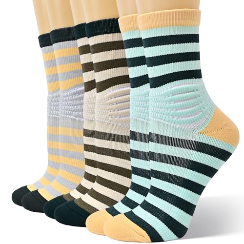 Image of IRAMY Compression Ankle Support Socks Women - Wicking, Cushioned Athletic, Plantar Fasciitis Relief 2 /3 /6 Pairs