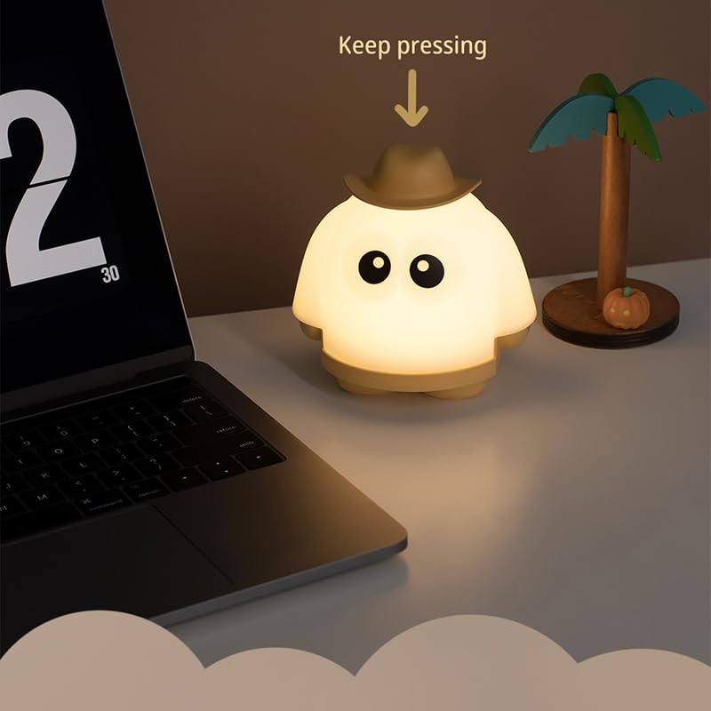 WANIDEA Ghost Night Light Ghosts Night Light Halloween Nihgtlight LED Rechargeable Night Light Suitable for Halloween Gifts and — view 2