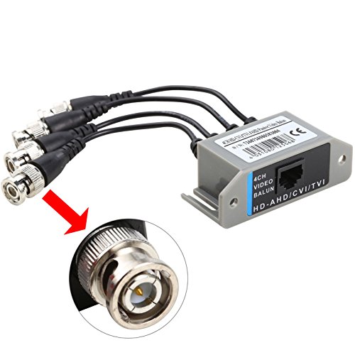 UHPPOTE 4CH HD Passive Video Balun Transceiver BNC To UTP RJ45 CCTV Via Twisted works - Image 2