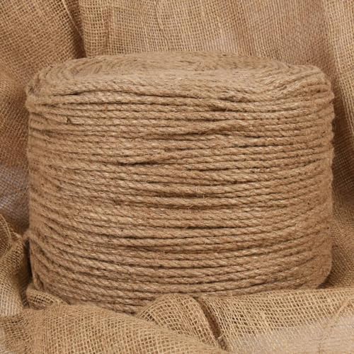Cuerda 100% Yute 6 mm 500 m, Snsowed Rollo Mimbre, Cuerda Manualidades, Cuerda Decorativa, para Tejer Crochet, Bobinas De Hilo, Cesta De Cuerda - SPU:91271
