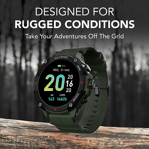 Image of CULTSPORT Ranger XR 1.43 inch AMOLED Smartwatch,Outdoor Rugged Smartwatch for Men, 850 NITS, Always On Display, Bluetooth Calling, 420mAh Battery, Sports Recognition, Health Tracking, Round Digital Watch