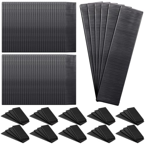 Image of LEIFIDE 300 Pcs Composite Plastic Flat Shims Structural Tile Plastic Shims for Leveling Black Flat Spacers (Black,5 /64 Inch)