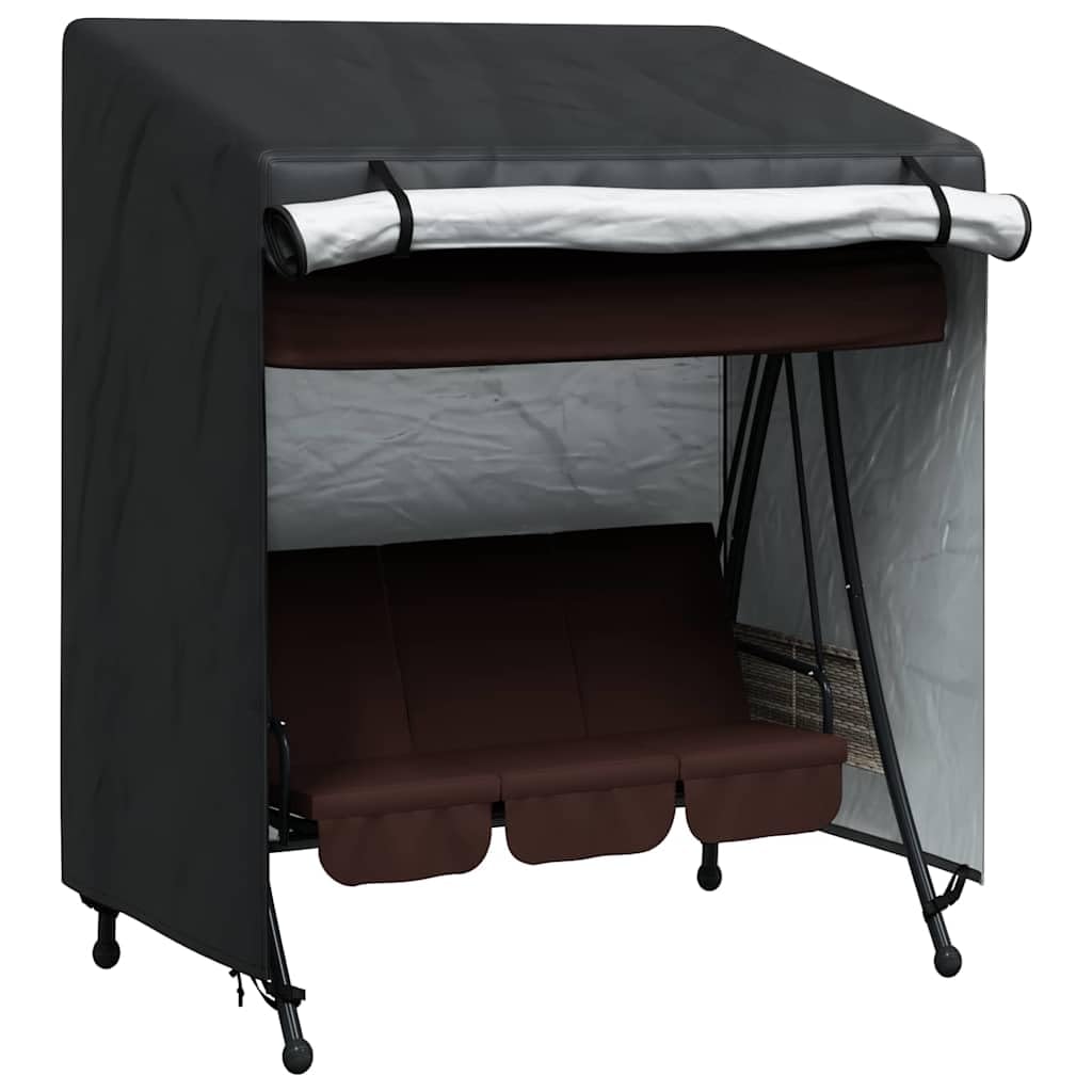 vidaXL Outdoor Swing Cover Black 135 x 100 x 165 cm 210D Oxford Fbric, Garden and Terrace Swing Cover, Rectangular, Durable, UV-Resistant, Waterproof Oxford Fabric, All-Weather Outdoor Protector