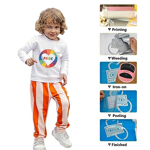 Image of RENLITONG Silvery Iron on Vinyl - 12Inch by 5ft Roll HTV Heat Transfer Vinyl for T-Shirt HTV Rolls for All Cutter Machine - Easy to Cut & Weed for Heat Transfer Design