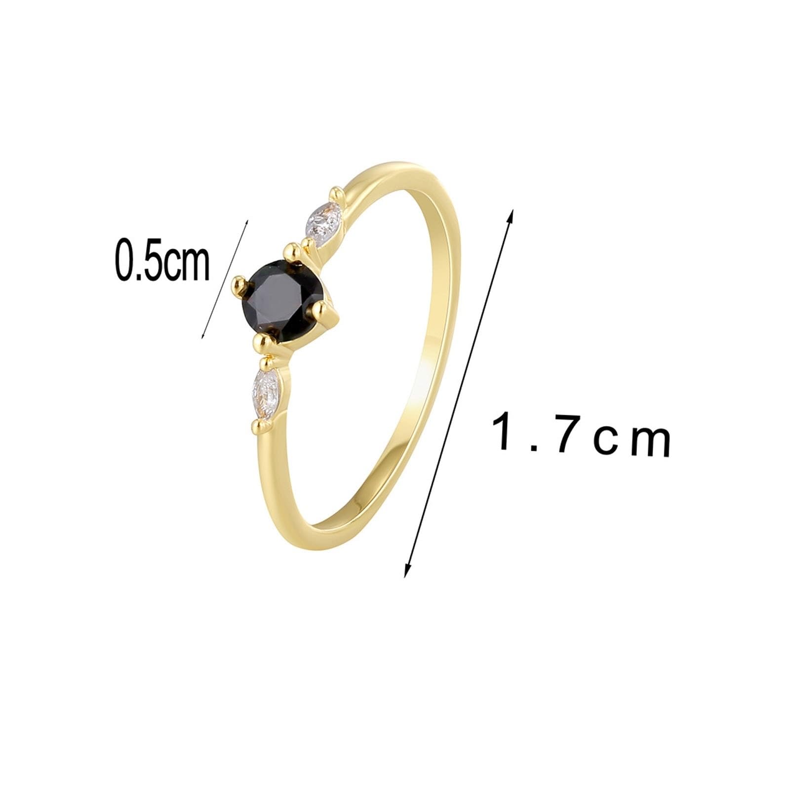 9 Karat/14 Karat/18 Karat Gelbgold Zierlicher Ring Achat Schwarz, Verlobungsring Schwarzer Runder Onyx