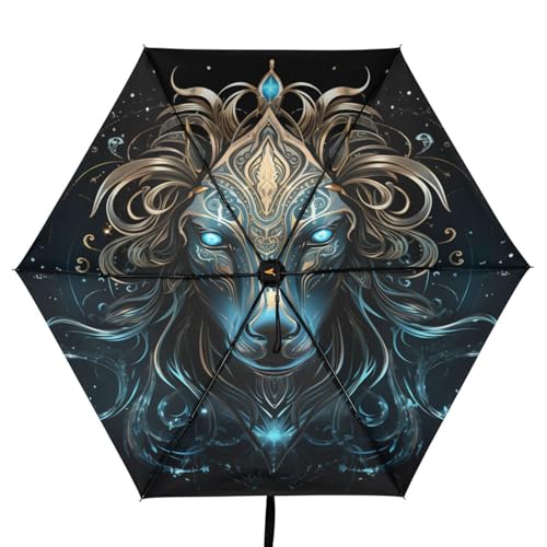 Parapluie pliant robot cheval argenté compact enfant fille garçon léger