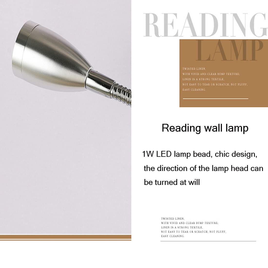 Lampada da Parete/Comodino a bilanciere con Porta di Ricarica USB, Stile Europeo, Ideale per Soggiorno, Camera da Letto, Hotel, Interni e corridoio (Paralume Bianco)