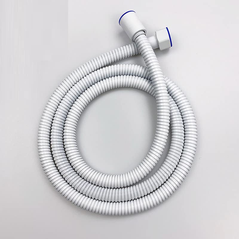 BATLAM Weißer Flexibler Brauseschlauch aus Edelstahl, lang, Badezimmer, Dusche, Wasserschlauch, Verlängerung, Sanitärrohr, Zugrohr, 150 cm (9,80 cm)
