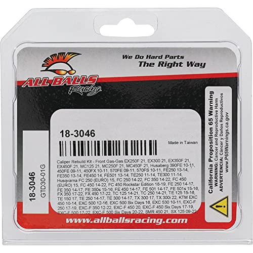 Image of All Balls Racing 18-3046 Front Brake Caliper Rebuild Kit Compatible with /Replacement For Husaberg 390FE 2010-2011, 450FE 2009-2011, 570FE 2009-2011, 570FS 2010-2011, FE250 2013-2014