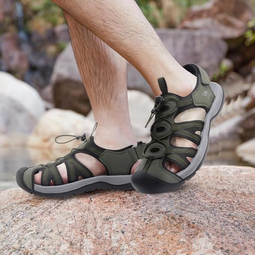 Image of CAMELSPORTS Men's Hiking Sandals Closed Toe Outdoor Beach Sandal Waterproof Sport Fisherman Sandals Water Shoes
