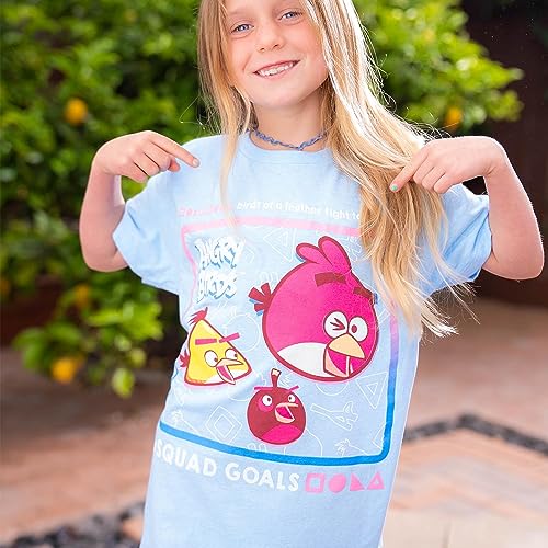 ANGRY BIRDS Official Squad Goals Short Sleeve Printed 100% Cotton T-Shirt for Boys, Girls, Unisex3