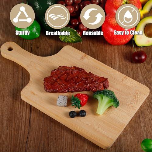 Juego de 10 tablas de cortar de madera con mango miniatura 3