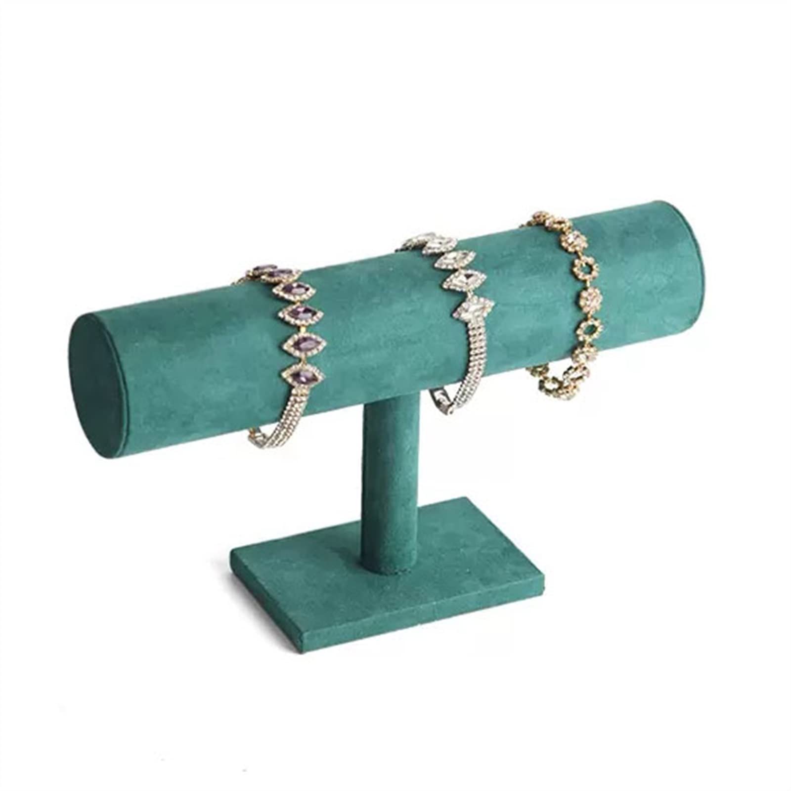 OIFAODAO Jewelry rack, 1/2/3 Tier Detachable Bracelet T-Bar Stand for Jewelry Organizer and Hairband Display, Green
