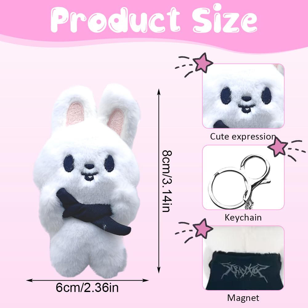 Stray Kids - Portachiavi con ciondolo a forma di animali di peluche, 8 cm, per fan (Leebit)