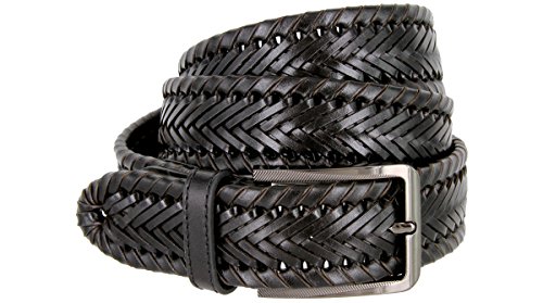 BL041 Directional Basketweave Woven Genuine Dress Leather Belt - 1-3/8" Wide3