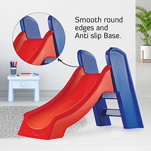 Image of OK Play Slide Ladder, Kids & Babies Slide | Home, Garden & School Plastic Toy | Indoor & Outdoor Slider for Children, Improves Physical & Balancing Skill | for 1+ Years (Red /Blue)
