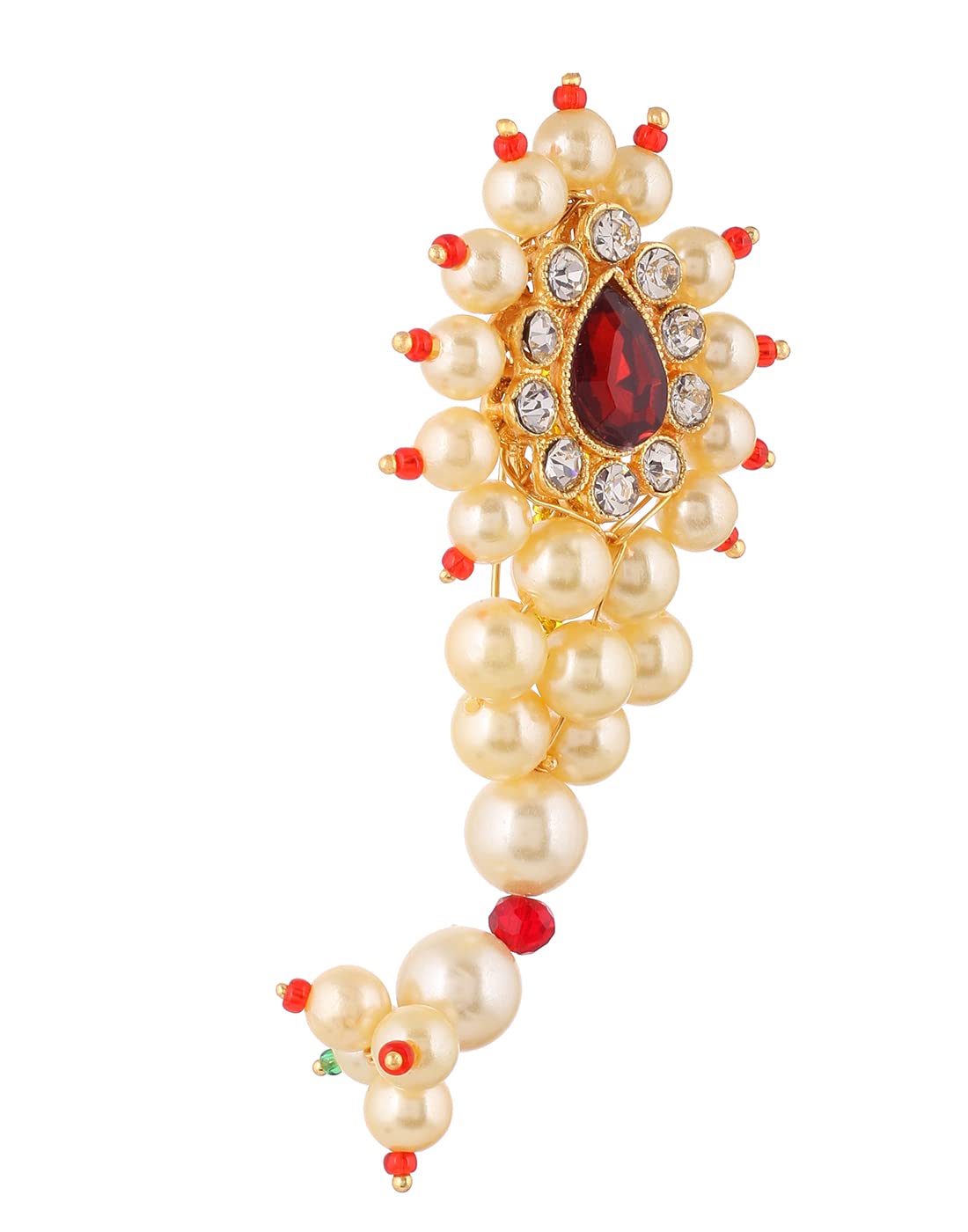 THANUS CRAFT Traditional Maharashtrian Jewellery Maratha Red Banu Nath Safety Saree Dress sari sadi Pins For women (B0B7XXW7DT) Amazon Price History, Amazon Price Tracker
