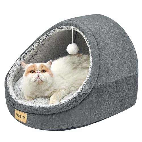 Jiupety Cute Cat Beds for Indoor Cats, Cat Cave Bed for Kittens, Large Cat Cave and Covered Cat Bed...