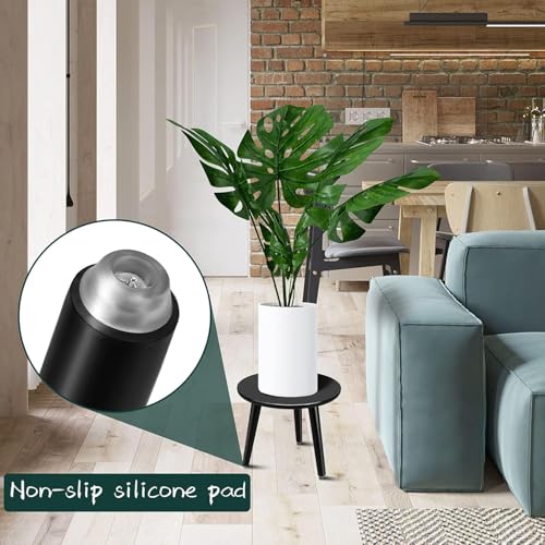 Image of WOOYNEX WOODEN Multifunctional Plant Stand - Modern Home Decor, Wood Planter Holder for Flower Pots, For Living Room Bedroom Balcony Indoor and Outdoor - Kids Stool (Black a)
