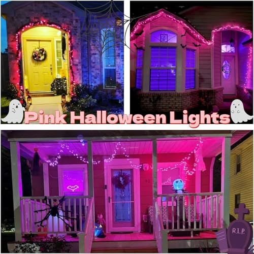 Image of TEKCOOL 35 Feet Long LED Power Pixel Serial String Light, 360 Degree Light in Bulb | Copper Led Pixel String Light for Home Decoration,Diwali,Christmas(Pink) Pack of 1.