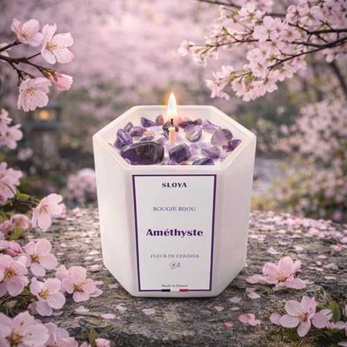 Bougie parfumée Sloya améthyste pour une ambiance spa relaxante à la maison