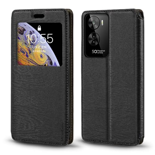 Custodia Flip con Finestra Compatibile con BQ 6761L Unit Display Visibile Chiusura Magnetica Invisibile e Slot CartaNero pelle