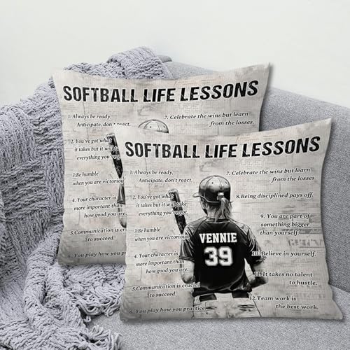 Customizable Inspirational Softball Pillow – Motivational Gift for Softball Players and Fans – Unique Decorative Throw Cushion for Boys and Girls - Image 2
