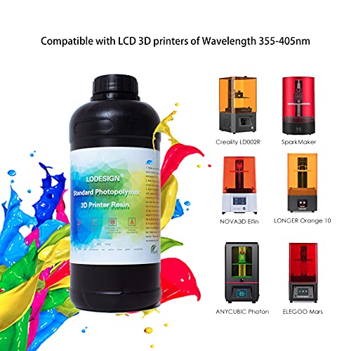 Image of 3D Printer Resin Standard Photopolymer 405nm UV-Curing Resin Low Odor Low Shrinkage High Precision Printing for LCD 3D Printers Gray /1KG