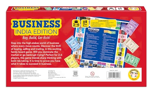 Image of Business India Edition Board Game | Classic Money & Property Trading Game | Monopoly Type Business | Travel Friendly | 6 Players | for Kids and Adults