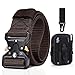 BESTKEE Herren Taktischer Gürtel 1,5-Zoll-Hochleistungs Gürtel, Militär Stil Buckle Gürtel Nylon Schnellverschluss-Metallschnalle, Geschenk mit Taktischem Molle-Beutel und Haken (Größe: 125cm)